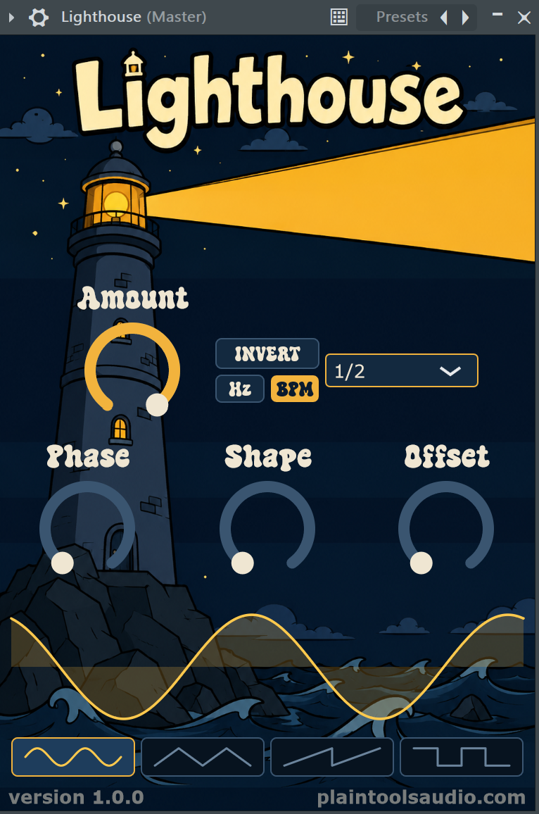 Lighthouse tremolo plugin UI